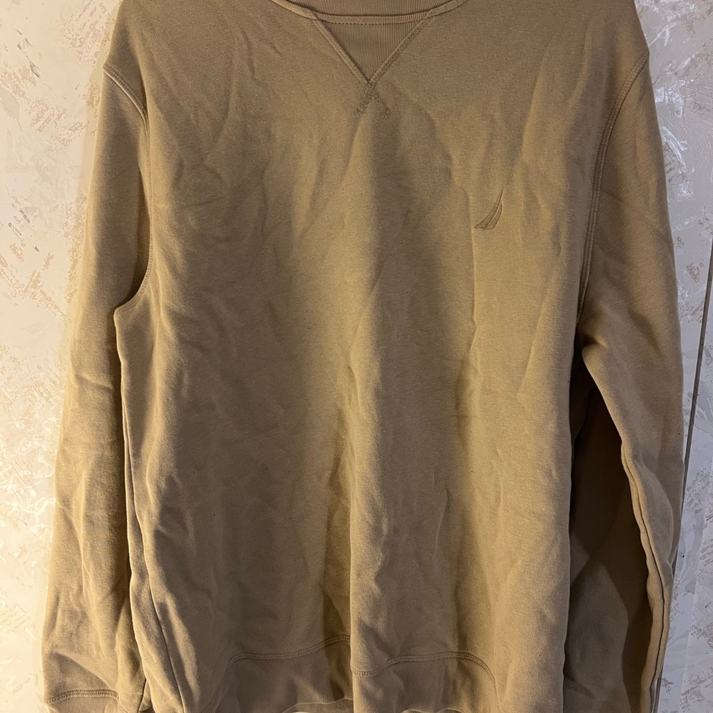 Nautica Womens Crewneck Sweater in Tan
